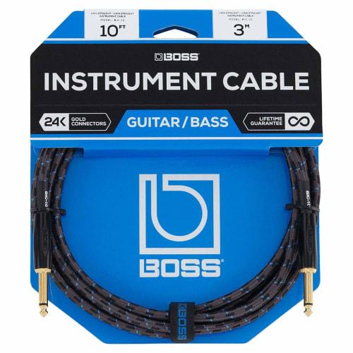 BOSS BIC-10 3m Guitar Shield Cable, Straight-to-Straight, Oxygen-Free Copper Wire, 24K Gold-Plated Plugs