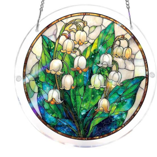 Acrylic Puzzles Sun Catcher Stained Glass Effect Window Hanging Decor Colorful