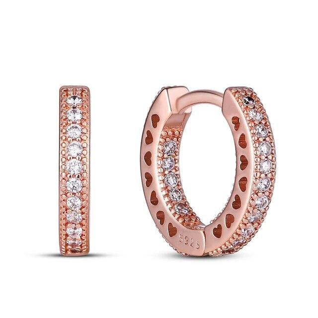 Настоящее серебро 925 пробы, двойные серьги-кольца, круглые серьги в форме сердца и звезды для женщин, подарок на день рождения для подруги