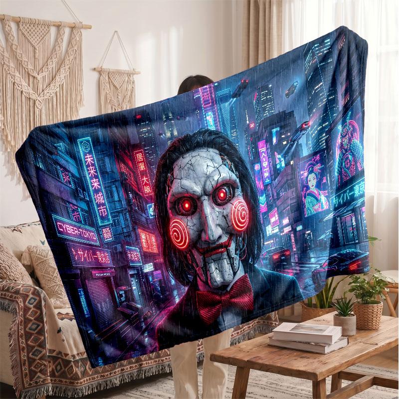Warm Flannel BlanketSaw Billy the Puppet Soft Cozy Throw Blanket for Bedroom Couch