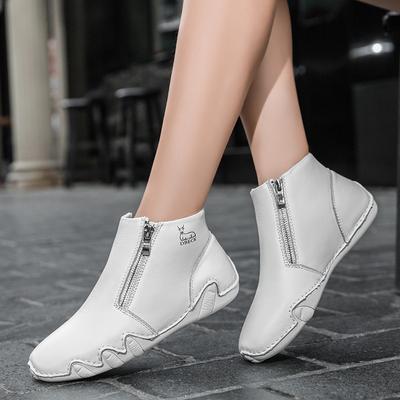 Женская ретро-обувь из натуральной кожи больших размеров для мужчин, износостойкая повседневная обувь с высоким берцем для отдыха на природе