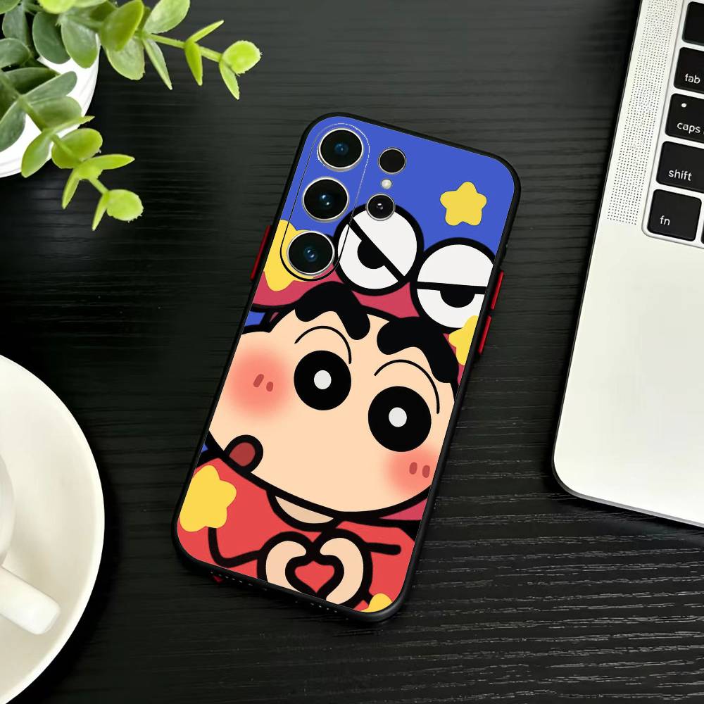 Cartoon C-Crayon Shin-chan Phone Case For Samsung S26,S25,S24,S23,S22,S21,S20,Plus,Fe,Lite,Others Black Cover