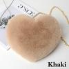 Зимняя сумка-сердце из искусственного меха для женщин, сумка-тоут, сумка на плечо, сумка-мессенджер, сумка кроссбоди KTY
