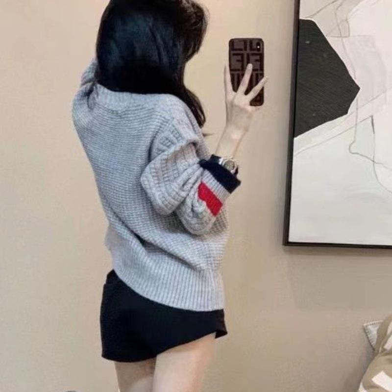 Свитер, пуловер, женская осенне-зимняя верхняя одежда, свободные винтажные вязаные топы, женская модная корейская одежда, трикотаж, джемпер