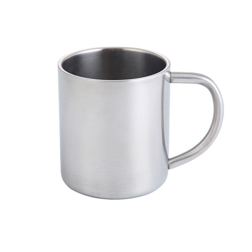 Чашка для чая с двойной стенкой и ручкой из нержавеющей стали, кружка для кофе, кружка для путешествий