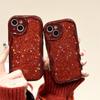 New Year Red Star Glitter Case for iPhone 15 14 13 12 11 Pro Max XR XS All-inclusive Fall Protection Cases