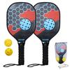 Pickleball Paddles Set of 2 Wooden Pickleball Rackets with Balls and Mesh Storage Bag for Beginners