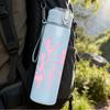 1PC Pink Abstract Line Art 750ml Color Plastic Sports Water Bottle Leakproof Flip Straw Lid Suitable for Sports Office Home Use