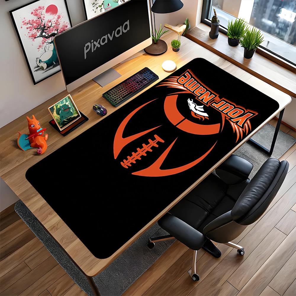 Denver Broncos Logo Customized Name Mouse Pad Gaming Laptop Mouse Pad Desktop Mouse Pad Non-Slip Rubber Bottom Computer Decor Item Office Use