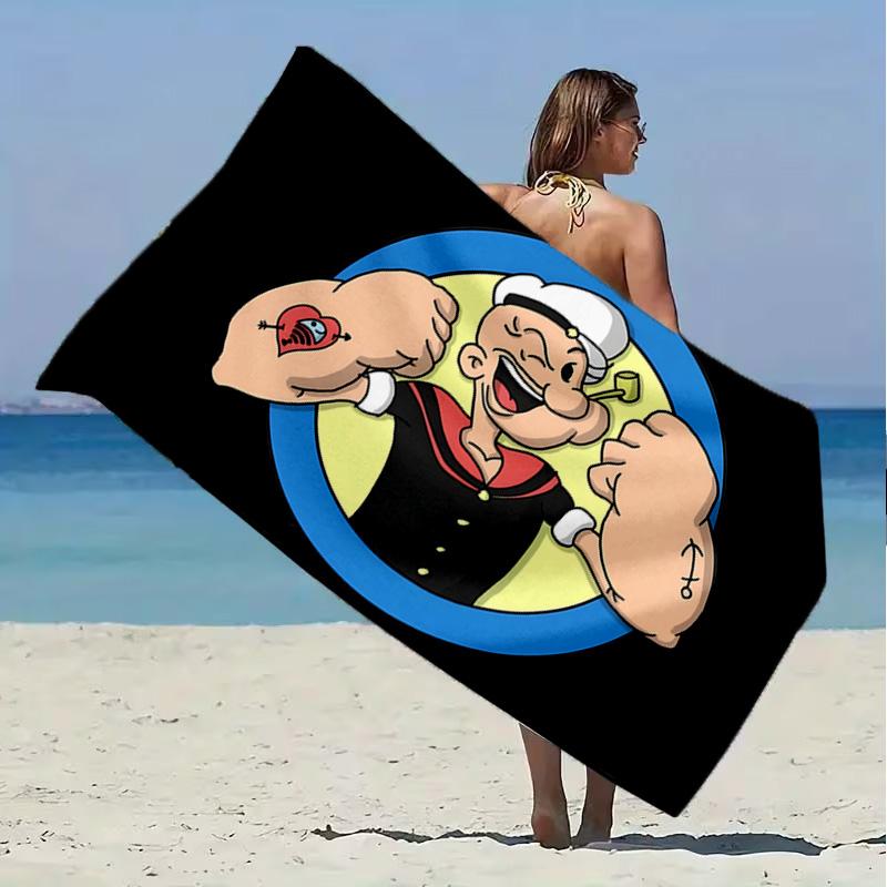 Popeye Beach Towel Microfiber Beach Towel Super Soft & Absorbent for Bath, Beach, Travel Bath Time Accessory, Fan gifts