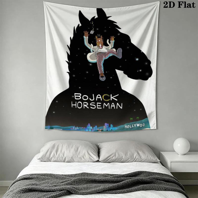 BoJack Horseman Wall Tapestry Aesthetic Wall Hanging Printed Fabric Blanket Decorative Tapestries for Bedroom Living Room Home Decor