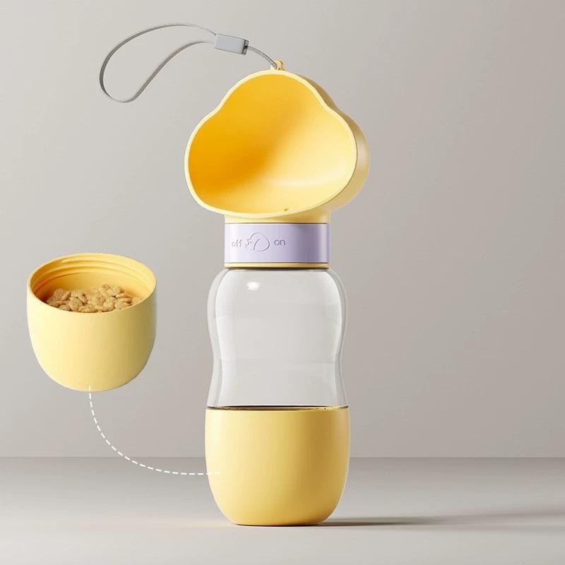 2 In 1 Pet Feeder Dispenser Outdoor Travel Portable Dog Cat Drinking Bowl Leak Proof Puppy Water Bottle