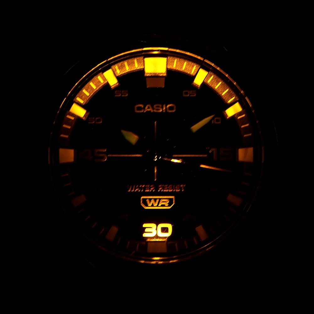 Casio Стандартные аналоговые кварцевые часы MW-620H-1AV Мужские Черные со светодиодной подсветкой