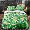 Green Leaves Tropical Duvet Cover Palm Leaf Queen King Bedding Set  Comforter Polyester Quilt Cover for Women Men Bedroom Decor