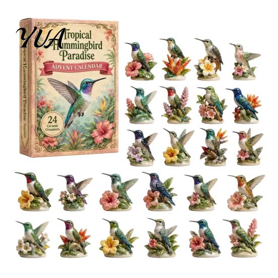Christmas Room Decorations 2026 Hummingbird Advent Calendar, 24-Day Acrylic Ornament Set with Bird Figure Countdown Activity Countdown,