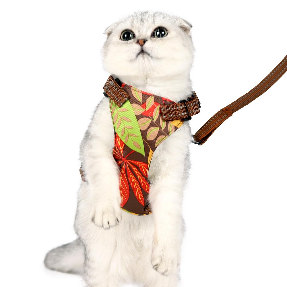 Cat harness, cat leash, anti-escape cat harness, Hawaiian style cat harness, cross-border model