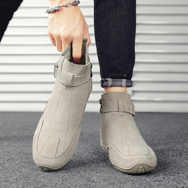 Мужская обувь осень и зима теплая средней и высокой посадки уличная повседневная обувь на одной педали мужская мягкая подошва универсальная и легкая обувь Мартина