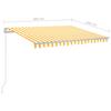 Manual Retractable Awning with LED Lights 300 x 250 cm Yellow and White