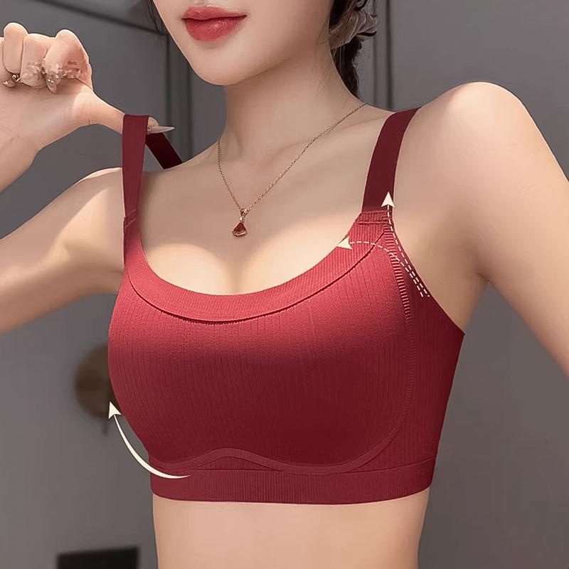 Seamless Plus Size Bra Wireless Bras for Women Full Cup Bra Sexy Underwear Red Color Brassiere M-3XL