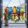 Colorful Birds, Acrylic, Sun Catchers, Window and Door Decorations, Art, Holiday Scene Decorations, Pendant Decorations