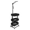 Salon Rolling Cart 3 Layers Salon Trolley Cart Space Saving Hair Salon Beauty Cart with LED Lights