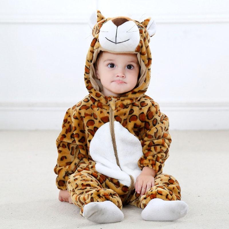 Baby Rompers Kigurumi Animal Leopard,Husky,Giraffe Cosplay Hooded Warm Pajamas for Toddler Boys Girls Clothes Newborn Sleepwear Pyjama Clothing