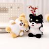 Schnauzer Husky Corgi Plush Puppy Dolls Dog Stuffed Keychain Backpack Dog Plush Pendant  Kids Toy