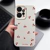 Тонкий чехол из матовой кожи с принтом вишни TPU для Xiaomi 13T Pro Poco X6 Redmi Note 14 Pro 13 12 11, мягкий противоударный защитный чехол для телефона