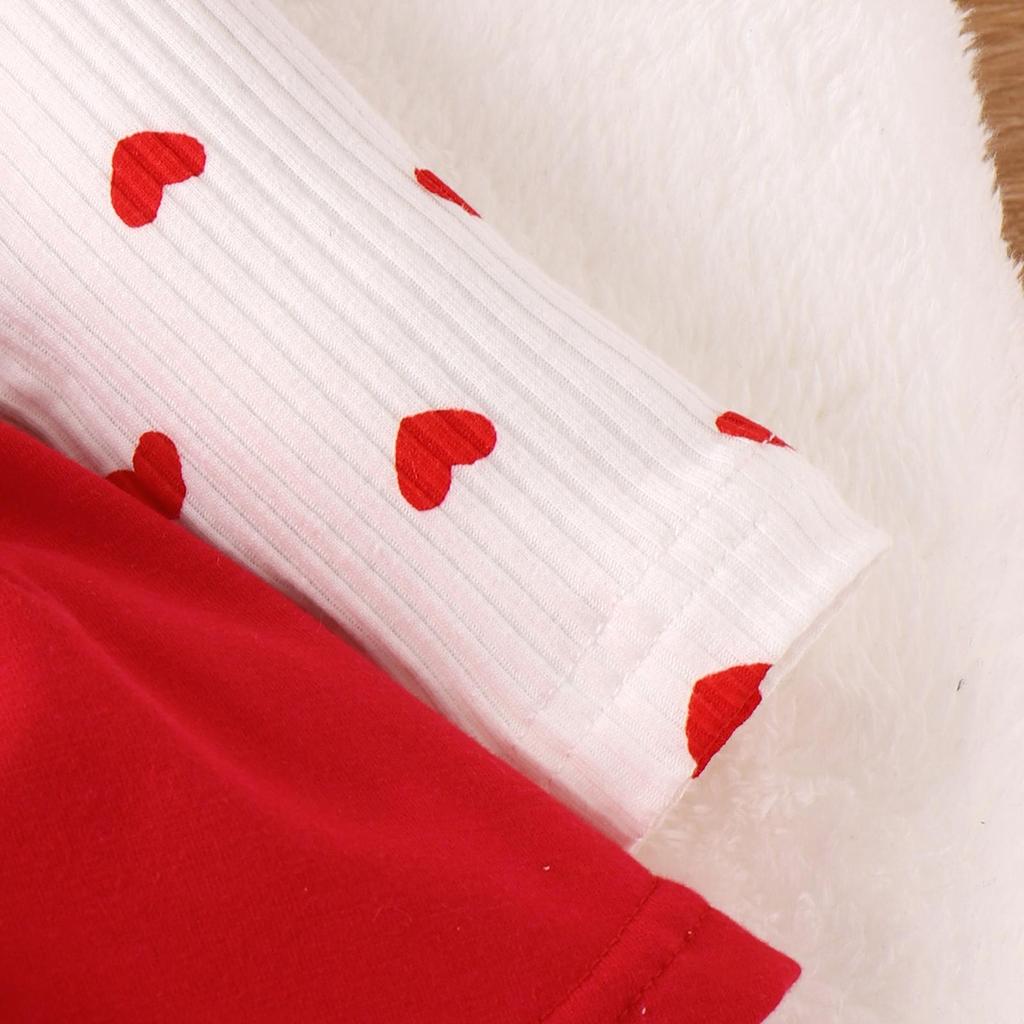 Autumn Baby Girls Valentine's Day Romper Dress 3M 6M 9M 12M 18M Long Sleeve Ruffle Heart Letter Print Jumpsuits with Headband