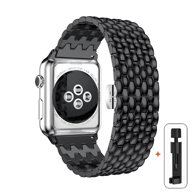 Классический металлический ремешок для Apple Watch 6 7 8 5 4 Se 44 мм 45 мм 41 мм 40 мм 38 мм 42 мм Ремешок-браслет для Iwatch Ultra 2 49 мм Ремешок с узором дракона