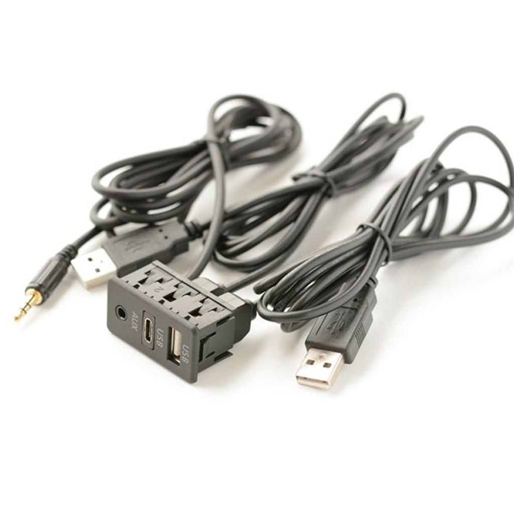 Кабель-удлинитель для приборной панели автомобиля с USB Type-C, Aux-интерфейсом, панель для скрытого монтажа, автомобильное оборудование питания