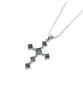Vivus Black Route Cross White Gold Silver Necklace