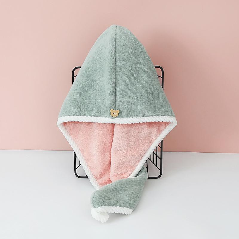 Coral Plush Dry Hair Cap Double Layered Thickened Women Water Absorbing Quick Drying Hair Wiping Towel Bath Cap Headband Towels
