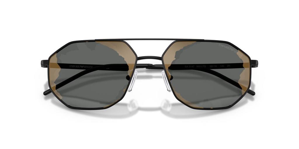 Солнцезащитные очки EMPORIO ARMANI матово-черные 30017G58 0EA2147, черные, зеркальные, красные, 58 мм,