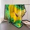 Peacock Beautiful Satin Imitation Silk Printing Large Square Scarf Silk Scarf Shawl Headscarf Neck Protection Scarf