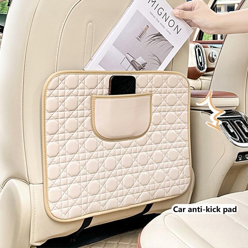 Car Seat Anti-kick Pad Rear Seat Back PU Leather Anti-dirty Protective Pad Wear-resistant Dirt-resistant Rear Protective Pad