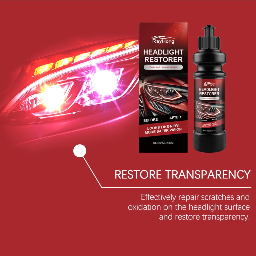 Паста для ухода за фарами автомобиля RAYHONG Уход за автомобильными лампами Удаление пыли Чистка Пятен Осветление Полировка Восстанавливающая паста