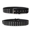 Ремень с заклепками Black Spice Girl Punk Unisex Personality Male Female Pentagram Bullet Rivet Buckle Jeans Belt