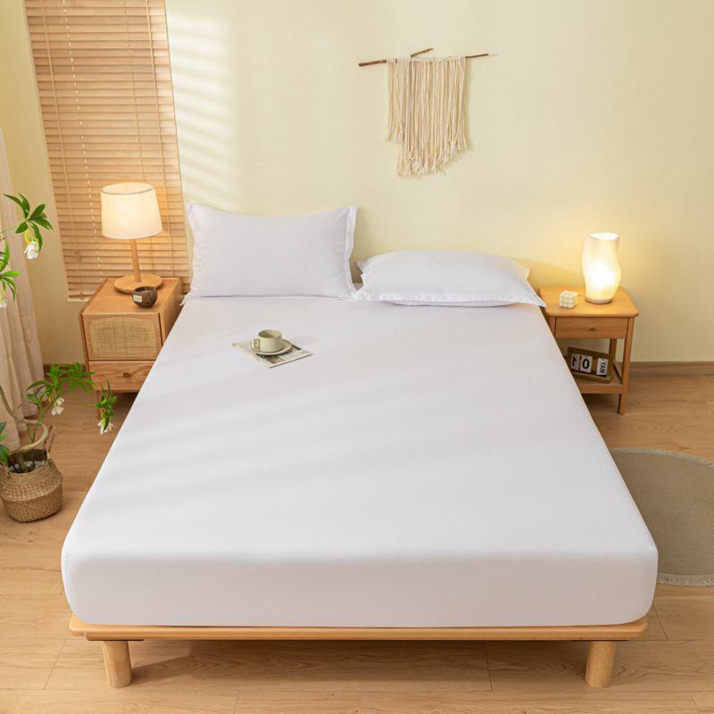 Soft and Smooth Solid Color Sanded Cotton Bed Sheet for Single and Double Beds, Offering Comfort and Protection Against Dust.