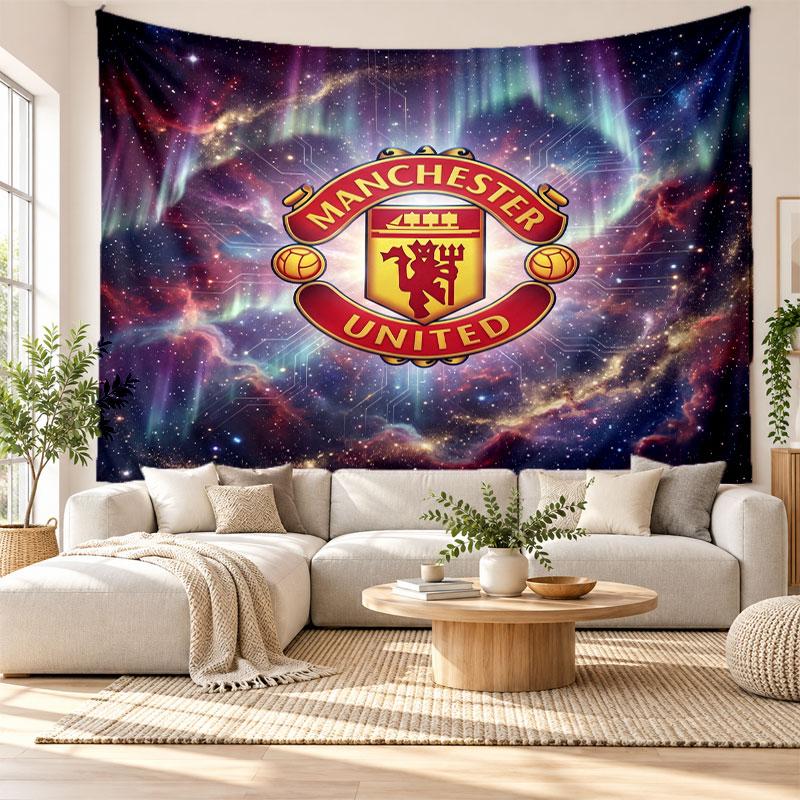 Manchester United Wall Tapestry, Soft Fabric Wall Hanging, Decorative Backdrop For Bedroom Home Wall Art