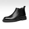 Осень новые ботинки Мартин Челси высококачественная кожа мужская обувь первый слой коровьей кожи модные универсальные черные короткие ботинки тренд