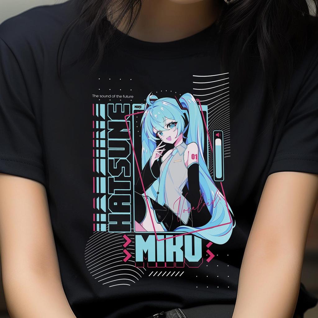 Hatsune Miku T Shirt, Anime Girl Kawaii Project Diva Vocaloid Tee, Unisex Cotton Shirt, All Sizes Cosplay Gift