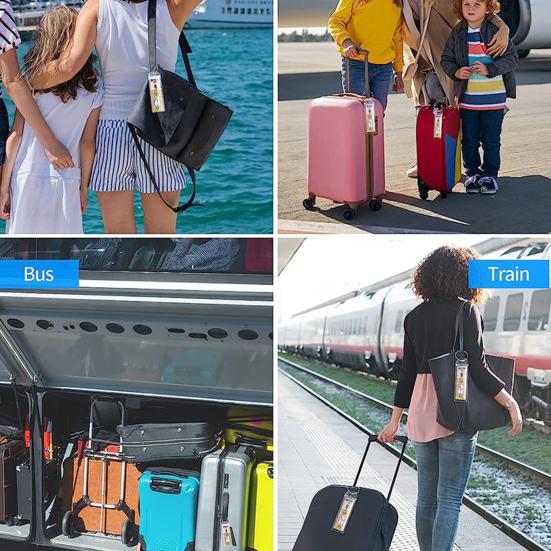 5 шт./компл. держатель багажной бирки со стальным кольцом, прозрачная водонепроницаемая застежка-молния, многоразовая багажная этикетка, рукав, предметы первой необходимости для круиза