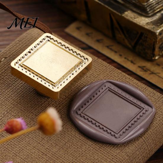 Minimalist Wax Head Frame Seal Stamp Head, Solid Brass Engraved Sealing Custom Replacement Heads for Envelope Gift Packaging Journal Card Decoration
