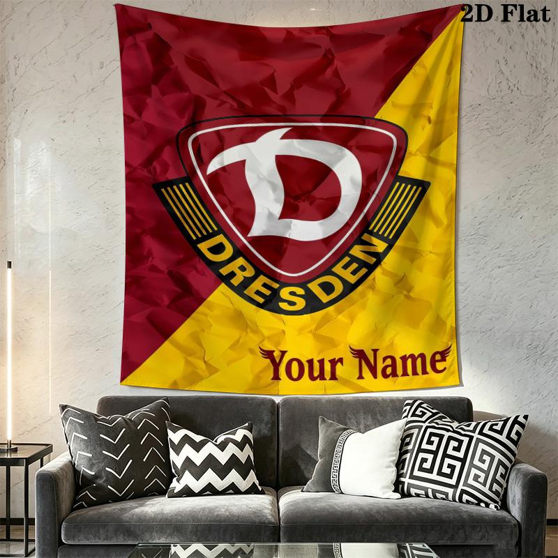 SG Dynamo Dresden Custom Name Wall Tapestry Aesthetic Wall Hanging Printed Fabric Blanket Decorative Tapestries for Bedroom Living Room Home Decor