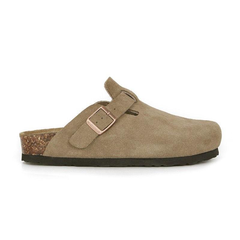 Модные женские тапочки с закрытым носком из коровьей замши, пробковые сандалии для женщин, ретро-модные садовые мюли, женские тапочки