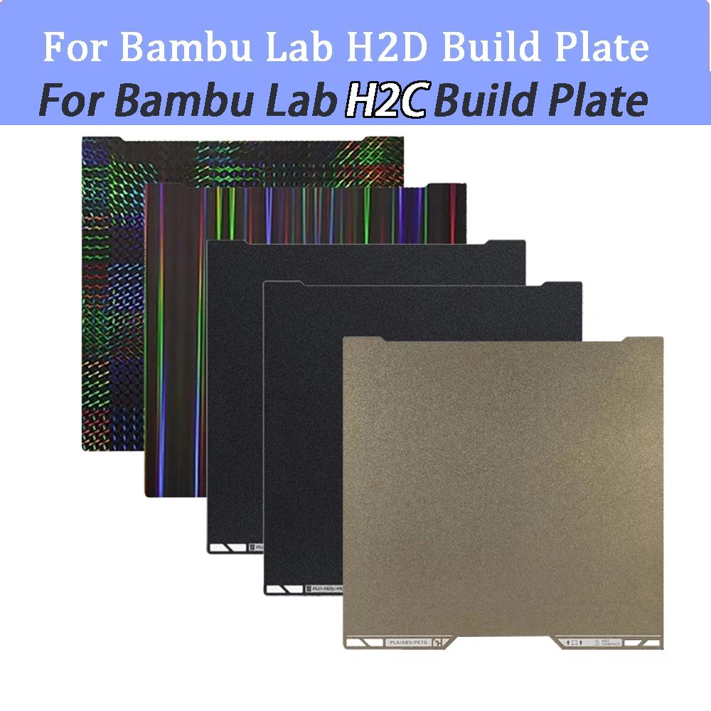 For Bambu Lab H2C H2S H2D Build Plate 350x320mm Bed Double Sided Printing PEI Spray Magnetic Spring Steel Film Lab H2S Hotend