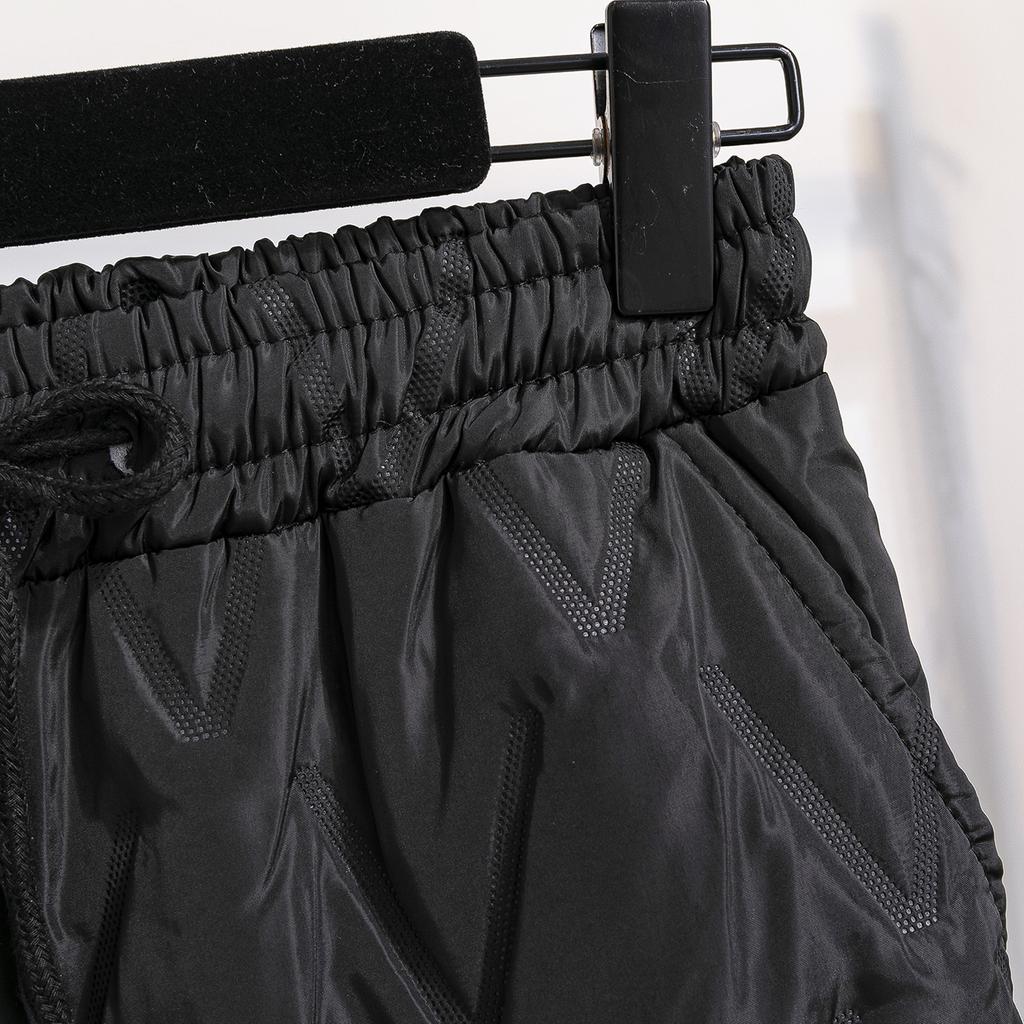 Большие размеры, женские пуховые хлопковые брюки, зимние женские толстые теплые шаровары, эластичные повседневные свободные брюки с высокой талией, брюки 4XL