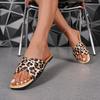 Мода 2025 Лето Открытый Носок Женские Тапочки Мода Повседневные Новые Леопардовый Принт Большой Размер Легкая Мягкая Подошва Бестселлер Плоские Тапочки
