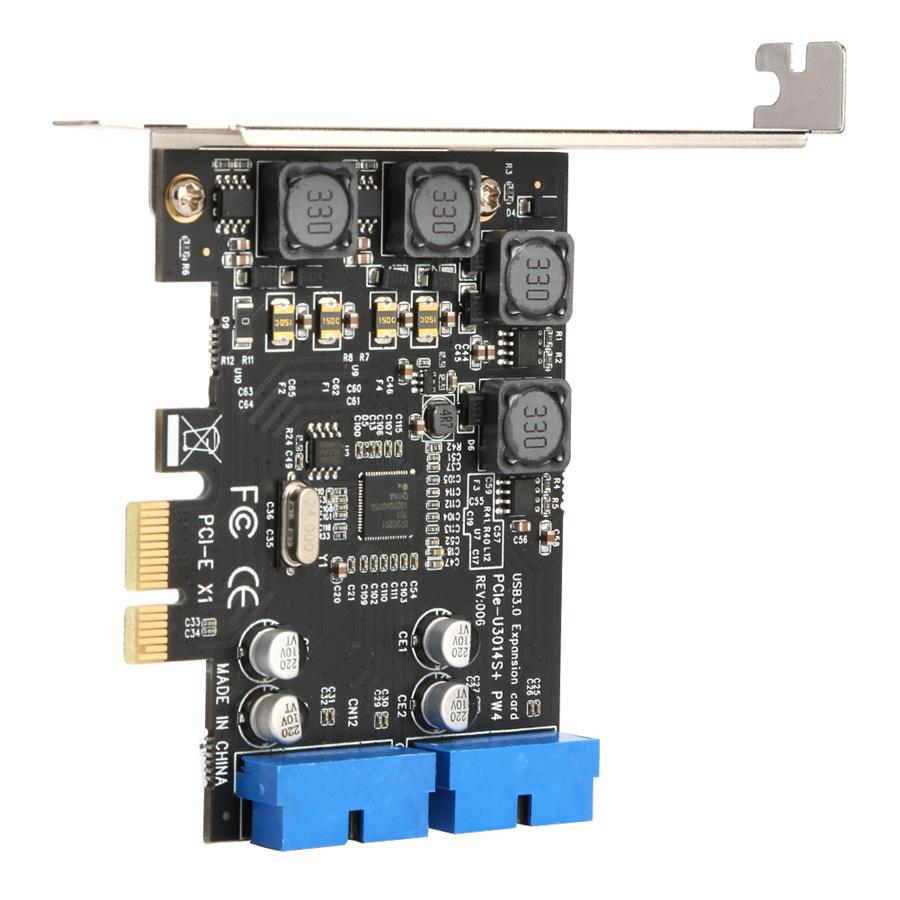 PCIE PCI Express к двойному 20-контактному USB 3.0 PCI-e X1 к 2 портам 19-контактная карта USB 3.0